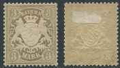 1881-1906 GERMANIA ANTICHI STATI BAVIERA STEMMA 3 M UNIFICATO 56 MH * - W245 - Neufs