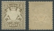 1911 GERMANIA ANTICHI STATI BAVIERA STEMMA 3 M UNIFICATO 74 MH * - W246 - Nuovi