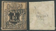 1856-57 GERMANIA ANTICHI STATI HANNOVER USATO STEMMA 1/10 G - G41 - Hanover
