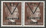 FRANCE LIBERATION SAVERGNE DE10C  TYPE 1 ET 2 EN PAIRE SE TENANT  NEUF**  SANS  CHARNIERE / MNH / Signé CALVES / 2 SCANS - Liberazione