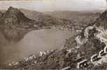 Suisse - CP  Circulee En 1955  - Panorama Dal Monte Bre Di Castagnola,Lugano,Monte Salvatore E Monte Rosa - 2/scans - Agno