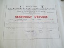 Certificat D´Etudes/Ecoles Provinciales Des Textiles Et De Bonneterie Du Tournaisis/Belgique/1950    DIP27 - Diploma & School Reports