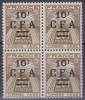 Bloc De 4 Timbres-taxe Gommés Neufs** - Type Gerbes De 1946-50 - N° 42 (Yvert) - Réunion 1948 - Timbres-taxe