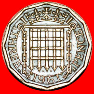 ★PORTCULLIS: UNITED KINGDOM★3 PENCE 1961! LOW START★NO RESERVE! - F. 3 Pence