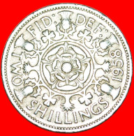 * TUDOR ROSE (1954-1970): GREAT BRITAIN 2 SHILLINGS FLORIN 1958! ELIZABETH II (1953-2022)! LOW START NO RESERVE! - J. 1 Florin / 2 Shillings