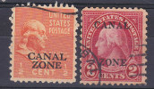 Canal Zone 1925-27 Mi. 54 A, 57 F  ½c. Benjamin Franklin & 2c. G. Washington Overprinted CANAL ZONE - Canal Zone