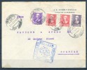 1939  , CÁDIZ , SOBRE CIRCULADO ENTRE JEREZ DE LA FRONTERA Y CHATHAM , CENSURA HELLER J 11.8 - Storia Postale