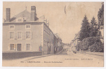 Chatillon - Rue Du Commerce (animation Lointaine) Circulé 1907, Timbres Décollés - Chatillon En Bazois