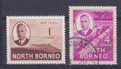 North Borneo 1950 Mi. 277, 280    1c. & 4c. King George VI. & Mount Kinabalu, Chem Drying MH*/o - Noord Borneo (...-1963)