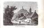 1859 - Gravure Sur Bois - Montlhéry (Essonne) - La Tour - PRÉVOIR FRAIS DE PORT - Stiche & Gravuren