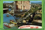 07 VALLON PONT D'ARC MULTIVUES LE PONT  LE CHATEAU CANOES SUR L'ARDECHE LE PONT DE SALAVAS CITROEN 2CV AMI 6 RENAULT 4 - Vallon Pont D'Arc