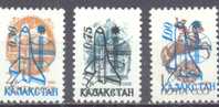 1992. Kazakhstan, OP Rocket Of Soviet Stamps, 3v, Mint/** - Kazakhstan