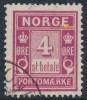 Norway Norvège Norge 1904: 4ø Red-lilac Porto, Fine Used PLATE FAULT (DCNO-00113) - Usati