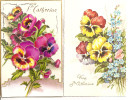 Vive Ste Catherine - Lot De 2 Cartes  - Bouquet De Fleurs - Santa Caterina