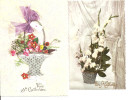 Vive Ste Catherine - Lot De 2 Cartes  - Corbeille De Fleurs - Saint-Catherine's Day