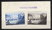 S.PIERRE ET MIQUELON -  1955/56 Scott# 346+347 Su Frammento - Ungebraucht