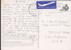 South Africa PPC Valley Thousand Hills LUGPOS Air Mail Par Avion Label DURBAN 1989 FRESNO United States(2 Scans) - Luftpost