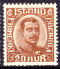 Iceland Christian X  20 Aur MH Scott 119. - Unused Stamps