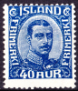 Iceland Christian X  40 Aur MvlH Scott 124. - Unused Stamps