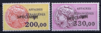 France: Yn Nr 40 + 40A  MNH/** Sans Charnière  Affaires Etrangéres Avec Surcharges SPECIMEN RRR - Sonstige & Ohne Zuordnung