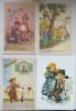 Cp LOT 4X Litho Illustrateur Divers Theme Joueur De Violon Enfant Enfants Fille Couple Garcon Serenade - Collections, Lots & Séries