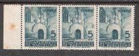 ESPANA / Espagne / SPAIN Ayuntamiento De  Barcelona, BANDE DE 3 , Yvert N° 38, 5 C Vert  Bleu , Neuve ** / MNH - Barcelona