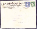 France Type Semeuse Sur Lettre - 1906-38 Säerin, Untergrund Glatt