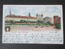 Österreich 1899 Farbige Karte! Gruss Aus Wien. Dominikanerkirche. 3 Stempel. Nach Feld. - Églises