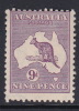 Australia 1931-47 Kangaroos CofA Watermark 9d Violet 133 Mint - Nuovi