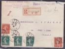 France Type Semeuse Sur Lettre - 1906-38 Säerin, Untergrund Glatt