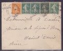 France Type Semeuse Sur Lettre - 1906-38 Säerin, Untergrund Glatt