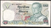 THAILAND  P88a  20 BAHT  1981 #84L  Signature 53 VF NO P.h. ! - Thaïlande