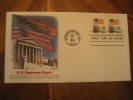 Washington 1981 Flag U.S. Supreme Court Pair 2 Stamp Imperforated Up And Down Fdc Cover USA - Briefe