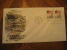 Washington 1985 Flag The Capitol Pair 2 Stamp Imperforated Up And Down Fdc Cover USA - Briefe