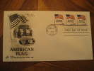 Washington 1991 The American Flag 3 Stamp Imperforated Up And Down Fdc Cover USA - Briefe