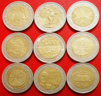 ★9 COMMEMORATIVE COINS: 2 EURO DIFFERENT TYPES! LOW START ★ NO RESERVE! - Kiloware - Münzen