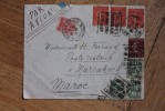 Enveloppe Affranchie Pour Marrakech Oblitération Daguin Antibes Taxée à L'arrivée 1930 - Storia Postale