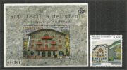 Architecture De Granit (Hotel Rosaleda.Encamp) Bien D'intérêt Culturel. Un Bloc-feuillet + Un T-p Neufs ** Haute Faciale - Unused Stamps