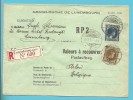 225+258 Op Brief "Admin. Postes /Telegraphes" Aangetekend VALEURS A RECOUVRER / POSTAUFTRAG Met Stempel LUXEMBOURG - Brieven En Documenten