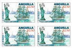 ANGUILLA 1985 Ship Gorch Fock Liberty $2.50 IMPERF. 4-BLOCK Bicentennial Germany-related    [non Dentelé] - Anguilla (1968-...)