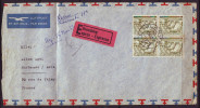 Lettre EXPRES De GLARUS Suisse Le 7 III 1952 Pour NARBONNE  AMBULANT  Lyon A Sete Au Verso PAR AVION - Lettres & Documents