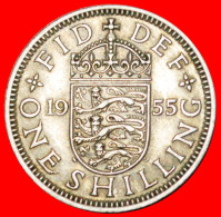 * ENGLISH CREST (1954-1970): GREAT BRITAIN  1 SHILLING 1955! ELIZABETH II (1953-2022) LOW START NO RESERVE! - I. 1 Shilling