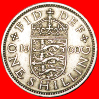 * ENGLISH CREST (1954-1970): GREAT BRITAIN  1 SHILLING 1960! ELIZABETH II (1953-2022)  LOW START NO RESERVE! - I. 1 Shilling