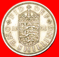 * ENGLISH CREST (1954-1970): GREAT BRITAIN  1 SHILLING 1961! ELIZABETH II (1953-2022)! LOW START NO RESERVE! - I. 1 Shilling