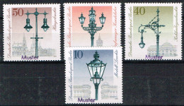 EN-L3 - ALLEMAGNE BERLIN N° 563/66 Neufs** Surchargés "Muster" Réverbères Historiques - Variétés Et Curiosités