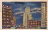 New York  Syracuse Genesee Street Looking West By Night 1956 - Syracuse