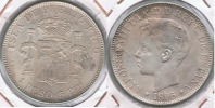 ESPAÑA PUERTO RICO ALFONSO XIII PESO 1895 PLATA SILVER U - Puerto Rico