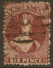 NZ 1855 6d Brown FFQ P12.5 SG 122 U #NQ32 - Gebraucht