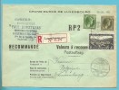 165+208+211 Op Brief Aangetekend VALEURS A RECOUVRER / POSTAUFTRAG Met Stempel LUXEMBOURG - Brieven En Documenten