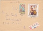 K1330 - Czechoslovakia (1976) Uherske Hradiste 2 (R-letter) Stamp: 40h - Giraffe; 1,80Kcs - Janko Alexy (1894-1970) - Giraffen